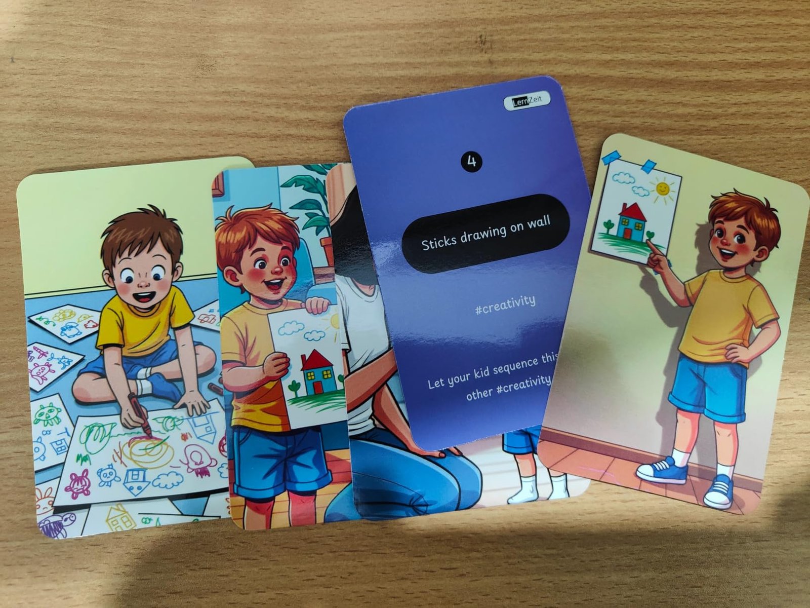 Family enjoying screen-free learning with LernZeit